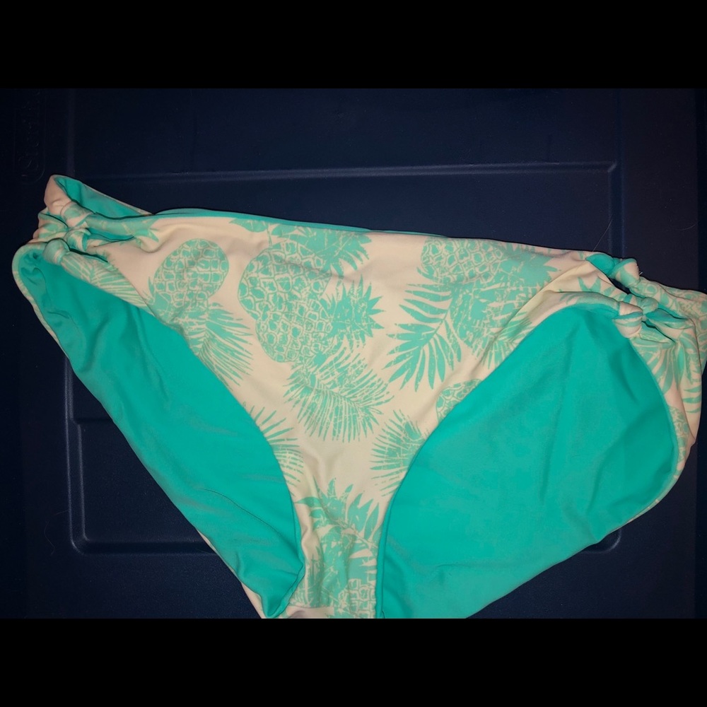 (SOLD) Reversible Blue/Pineapple Bikini Bottoms